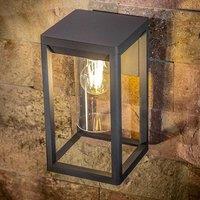 CGC Lighting 'Maddison' Anthracite Grey E27 Outdoor Wall Light Lantern Clear Diffuser IP54