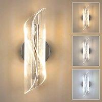 COMELY 12W Creative Spiral Design Silver Wall Lights, 3 Lighting Colours