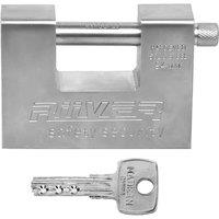 KORVIXA 94mm Heavy-Duty Padlock &10 Keys Armoured in Silver
