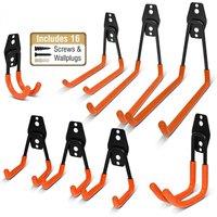 SPETLEK 8PCS Heavy Duty Storage Hooks in Black