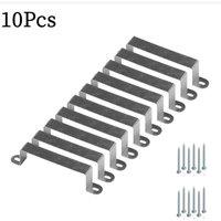 SPETLEK Fence Post Security Brackets Steel Panel Brackets in Silver | Size: 100 cm x 15 cm