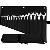 SPETLEK 1Pc Wrench Roll Organizer 16 Pockets Tool Pouch Bag in Black | Size: 10000mm x 520mm
