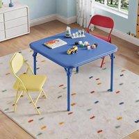 London Boutique 3PCS Kids Folding Table & Chair Set Dining Table &2 Upholstered Chairs