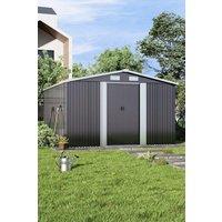 Garden Sanctuary Large Black Steel Apex Garden Storage Tool Shed