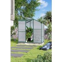Garden Sanctuary 4x6 ft Garden Aluminium Hobby Greenhouse with Base & Window Opening in Clear