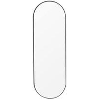 Garden Sanctuary Modern Oval Metal Full Length Wall Mirror Black