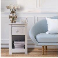 Living and Home One Drawer Small Side Table in White