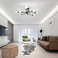 NIVOR 8 -Light Black Dimmable Sputnik Sphere Semi Flush Mount Ceiling Light