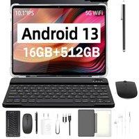 Rolipo 10.1 Inch Android 13 Dual SIM GPS Bluetooth Tablet 6GB 512GB in Silver | Size: 10 to 10.9 inches