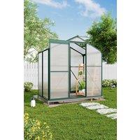 H&O Direct 4x6 ft Outdoor Aluminium Greenhouse with Base & Window in Clear