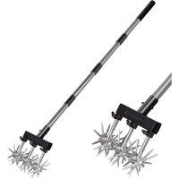Walensee Adjustable Rotary Cultivator With Star-Shaped Tines in Grey