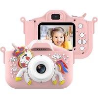Living and Home X10S Unicorn Girls' and Children's Camera, 4800W HD Children's Digital Camera in Pink