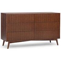 Teamson Home Tremolo Chest of Drawers 6 Drawer Bedroom Dresser in Walnut