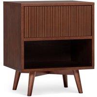 Teamson Home Tremolo Bedside Table 1 Drawer Nightstand in Walnut