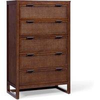 Teamson Home Hatteras Chest of Drawers 5 Drawer Bedroom Dresser in Walnut