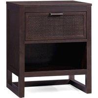 Teamson Home Hatteras Bedside Table with Drawer & Open Shelf in Dark Brown