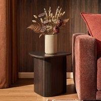 OHS Madison Ribbed Side Table Corner Bedroom Living Room Office Bedside in Chocolate