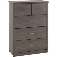 Seconique Lisbon 3+2 Drawer Chest in Charcoal