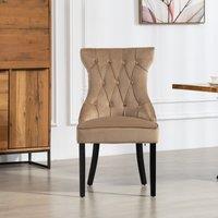 Artemis Home Genola Velvet Fabric Dining Chairs - Set of 2 in Brown | Size: 2 Pack