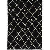 THE RUGS Snug Collection Nomadic Shaggy Rugs | I044A in Black | Size: 160 cm x 230 cm