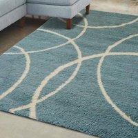 THE RUGS Snug Collection Shaggy Rugs Bubbles Design | I110A in Duck Egg Blue | Size: 160 cm x 230 cm