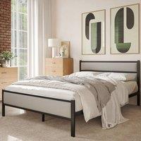 Snuggle Beds Nova Black Metal Upholstered Bed Frame | Size: Small Double
