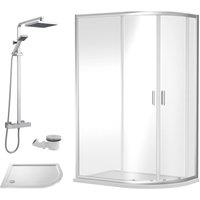 Balterley Offset Right Quadrant Tray Square Shower Waste 1000x 800mm in White