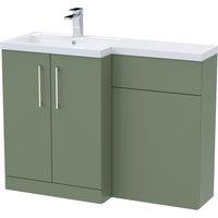 Balterley Bathroom Vanity Basin & WC Unit Left Hand Satin Green 1100mm x 390mm