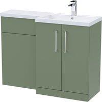 Balterley Bathroom Vanity Basin & WC Unit Right Hand Satin Green 1100mm