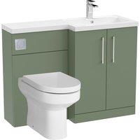 Balterley Floor Standing Vanity Basin WC Unit Right Hand - Satin Green