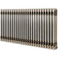 Monstershop Traditional 3 Column Radiator - 600 x 1190mm - Raw Metal in Silver