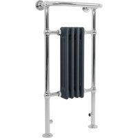 Monstershop Traditional Heated Towel Rail Radiator - 950mm x 480mm - Anthracite in Grey