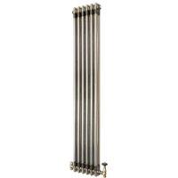 Monstershop Traditional 2 Column Radiator & Valves - 1500mm x 290mm - Raw Metal in Silver