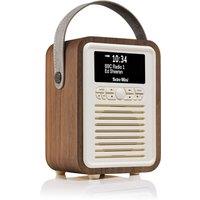 VQ Walnut 'Retro Mini' DAB/DAB+ Digital & FM Radio with Bluetooth in Brown