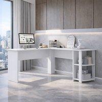 Harmin White L-Shaped Corner Home Study Desk