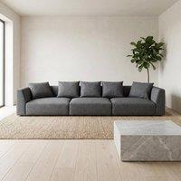 Abakus Direct Tokyo 5 Seater Sofa Brushed Tweed Fabric with Deep Seats in Charcoal