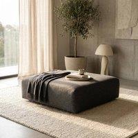 Abakus Direct Tokyo Footstool Brushed Tweed Fabric in Charcoal