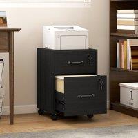 HOMCOM Roll File Cabinet with Drawer, Organiser Letter Size, Black