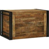 Berkfield Home Storage Box - 80 x 50 x 50 cm, Solid Rough Wood Mango in Brown | Size: 80 x 50 x 50 cm