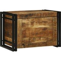 Berkfield Home Storage Box 60 x 40 x 41 cm - Solid Rough Wood Mango in Brown