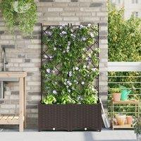 Berkfield Home Garden Planter with Trellis 2 pcs Brown 80x40x143 cm | Size: 80 x 40 x 143 cm