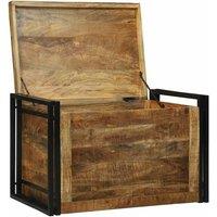 Berkfield Home Storage Box - 80 x 50 x 50 cm, Solid Rough Wood Mango in Brown | Size: 80 x 50 x 50 cm