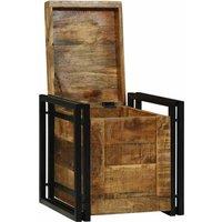 Berkfield Home Storage Box - 40 x 40 x 40 cm, Solid Rough Wood Mango in Brown | Size: 40 x 40 x 40 cm