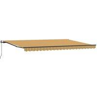 Berkfield Home Manual Retractable Awning Multicolour Stripe 500x300 cm in Yellow