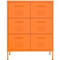 Berkfield Home Sturdy Drawer Cabinet Orange 80x35x101.5 cm Steel