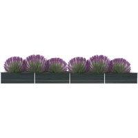 Berkfield Home Garden Raised Bed Galvanised Steel 600x80x45 cm Anthracite in Black | Size: 600 x 80 x 45 cm