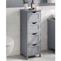 VASAGLE Compact Bathroom Floor Cabinet with 4 Drawers Freestanding in Light Grey
