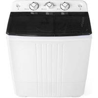 Costway Portable Washing Machine Twin Tub 8kg Laundry Washer in Black