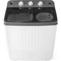 Costway Portable Washing Machine Twin Tub 8kg Laundry Washer in Grey