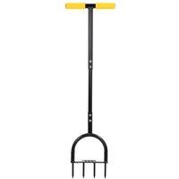 KORVIXA 4 Spike Hand Lawn Green Grass Soil Aerator Non-Slip in Black | Size: 1.25kg